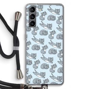 CaseCompany Poezen: Samsung Galaxy S21 Transparant Hoesje met koord