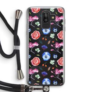 CaseCompany Bloemetjes: Samsung Galaxy J8 (2018) Transparant Hoesje met koord