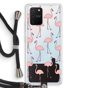 CaseCompany Anything Flamingoes: Samsung Galaxy S10 Lite Transparant Hoesje met koord