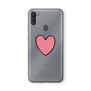CaseCompany Hartje: Samsung Galaxy A11 Transparant Hoesje