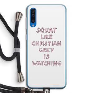 CaseCompany Christian Grey: Samsung Galaxy A50 Transparant Hoesje met koord