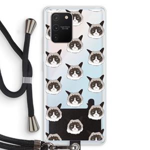 CaseCompany It's a Purrr Case: Samsung Galaxy S10 Lite Transparant Hoesje met koord