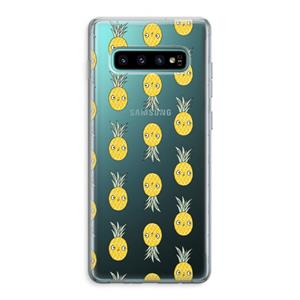 CaseCompany Ananas: Samsung Galaxy S10 Plus Transparant Hoesje