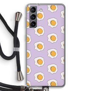 CaseCompany Bacon to my eggs #1: Samsung Galaxy S21 Transparant Hoesje met koord