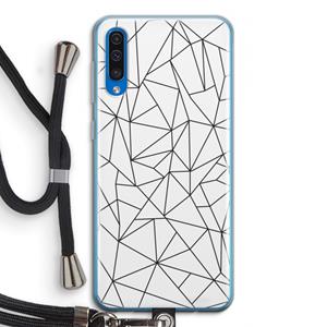 CaseCompany Geometrische lijnen zwart: Samsung Galaxy A50 Transparant Hoesje met koord