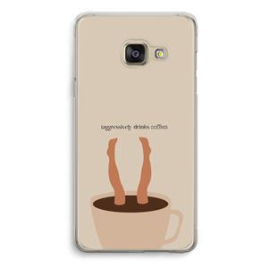 CaseCompany Aggressively drinks coffee: Samsung A3 (2017) Transparant Hoesje