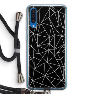 CaseCompany Geometrische lijnen wit: Samsung Galaxy A50 Transparant Hoesje met koord