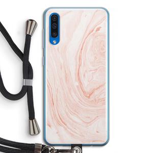 CaseCompany Peach bath: Samsung Galaxy A50 Transparant Hoesje met koord