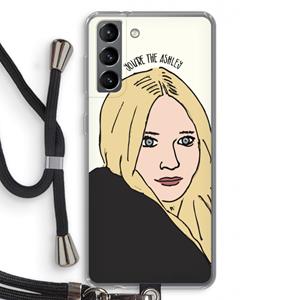 CaseCompany Ashley: Samsung Galaxy S21 Transparant Hoesje met koord