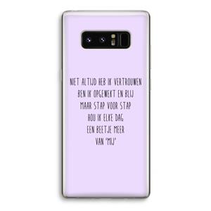CaseCompany Zelfvertrouwen: Samsung Galaxy Note 8 Transparant Hoesje