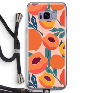 CaseCompany Perzik: Samsung Galaxy S8 Transparant Hoesje met koord