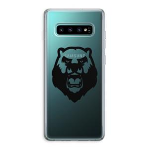 CaseCompany Angry Bear (black): Samsung Galaxy S10 Plus Transparant Hoesje