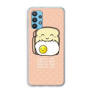 CaseCompany Sleep All Day: Samsung Galaxy A32 4G Transparant Hoesje