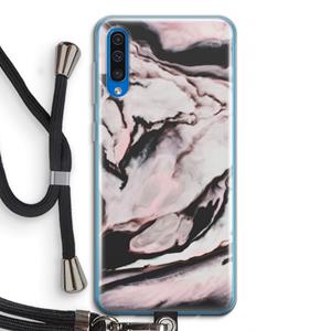 CaseCompany Roze stroom: Samsung Galaxy A50 Transparant Hoesje met koord