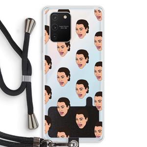 CaseCompany Ugly Cry Call: Samsung Galaxy S10 Lite Transparant Hoesje met koord