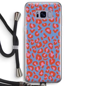 CaseCompany Leopard blue: Samsung Galaxy S8 Transparant Hoesje met koord
