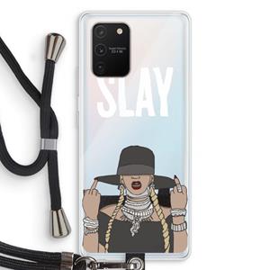 CaseCompany Slay All Day: Samsung Galaxy S10 Lite Transparant Hoesje met koord
