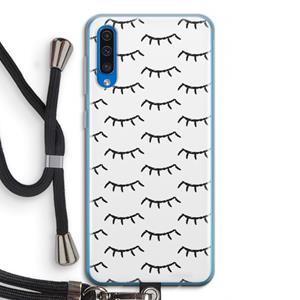 CaseCompany Wimpers: Samsung Galaxy A50 Transparant Hoesje met koord