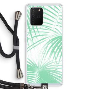 CaseCompany Palmbladeren: Samsung Galaxy S10 Lite Transparant Hoesje met koord