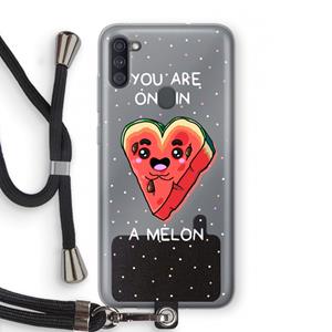 CaseCompany One In A Melon: Samsung Galaxy A11 Transparant Hoesje met koord