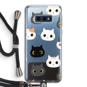 CaseCompany Katten: Samsung Galaxy S10e Transparant Hoesje met koord