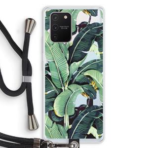 CaseCompany Bananenbladeren: Samsung Galaxy S10 Lite Transparant Hoesje met koord