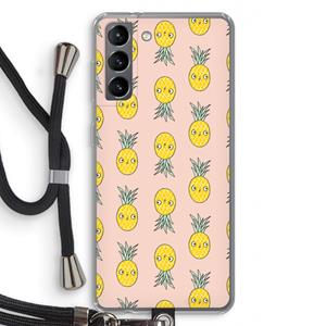 CaseCompany Ananas: Samsung Galaxy S21 Transparant Hoesje met koord