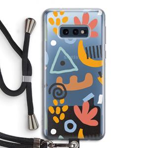 CaseCompany Abstract: Samsung Galaxy S10e Transparant Hoesje met koord