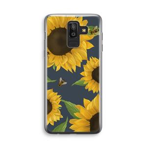 CaseCompany Sunflower and bees: Samsung Galaxy J8 (2018) Transparant Hoesje