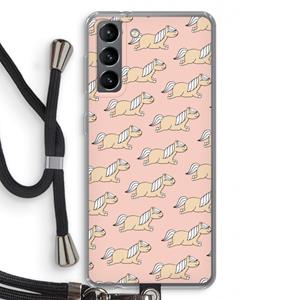 CaseCompany Ponys: Samsung Galaxy S21 Transparant Hoesje met koord