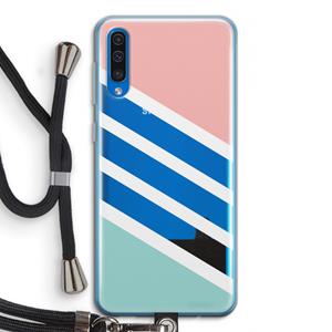 CaseCompany Strepen pastel: Samsung Galaxy A50 Transparant Hoesje met koord