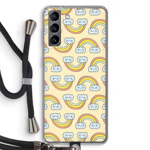 CaseCompany Regenboog: Samsung Galaxy S21 Transparant Hoesje met koord