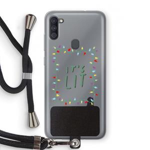 CaseCompany It's Lit: Samsung Galaxy A11 Transparant Hoesje met koord