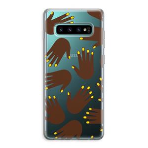 CaseCompany Hands dark: Samsung Galaxy S10 Plus Transparant Hoesje