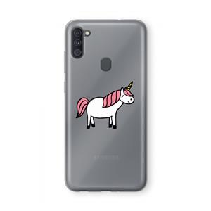 CaseCompany Eenhoorn: Samsung Galaxy A11 Transparant Hoesje