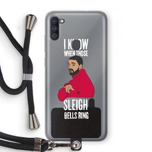 CaseCompany Sleigh Bells Ring: Samsung Galaxy A11 Transparant Hoesje met koord