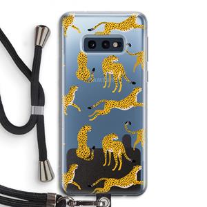 CaseCompany Luipaard: Samsung Galaxy S10e Transparant Hoesje met koord