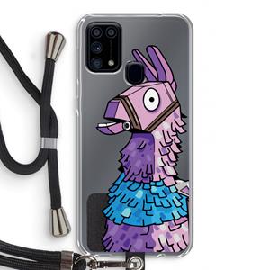 CaseCompany Lama: Samsung Galaxy M31 Transparant Hoesje met koord