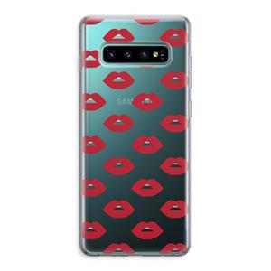 CaseCompany Lips: Samsung Galaxy S10 Plus Transparant Hoesje