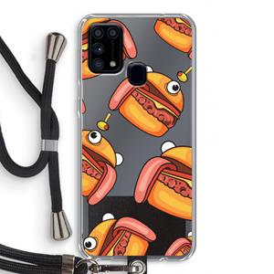 CaseCompany Hamburger: Samsung Galaxy M31 Transparant Hoesje met koord