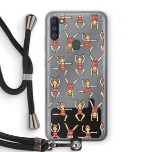 CaseCompany Gymboys: Samsung Galaxy A11 Transparant Hoesje met koord