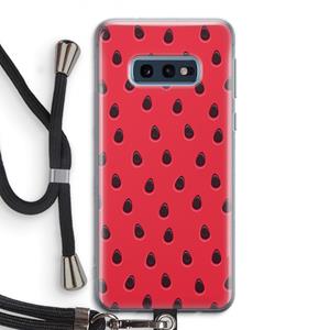 CaseCompany Watermelon: Samsung Galaxy S10e Transparant Hoesje met koord