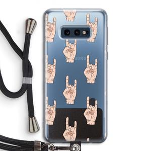 CaseCompany Rock: Samsung Galaxy S10e Transparant Hoesje met koord