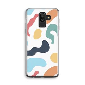 CaseCompany Memphis Shapes Blue: Samsung Galaxy J8 (2018) Transparant Hoesje