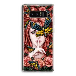 CaseCompany Lady Moth: Samsung Galaxy Note 8 Transparant Hoesje