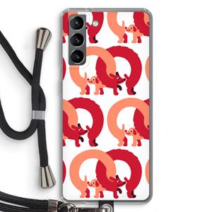 CaseCompany Dogs: Samsung Galaxy S21 Transparant Hoesje met koord