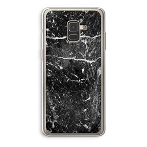 CaseCompany Zwart marmer: Samsung Galaxy A8 (2018) Transparant Hoesje