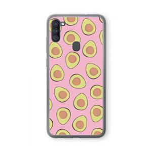 CaseCompany Dancing avocados: Samsung Galaxy A11 Transparant Hoesje