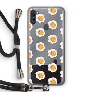 CaseCompany Bacon to my eggs #1: Samsung Galaxy A11 Transparant Hoesje met koord