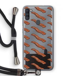 CaseCompany Bacon to my eggs #2: Samsung Galaxy A11 Transparant Hoesje met koord